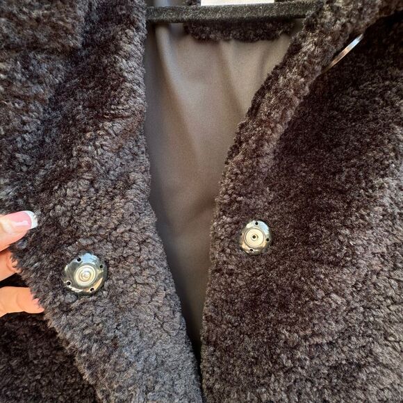 Jane Post $795 Curly Lamb Jane Coat black womens XL NWT - Picture 8 of 14